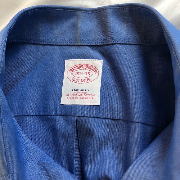 Brookes Brothers Dress Shirt 15 1/2 35 Regular Fit - Picture 4 of 5